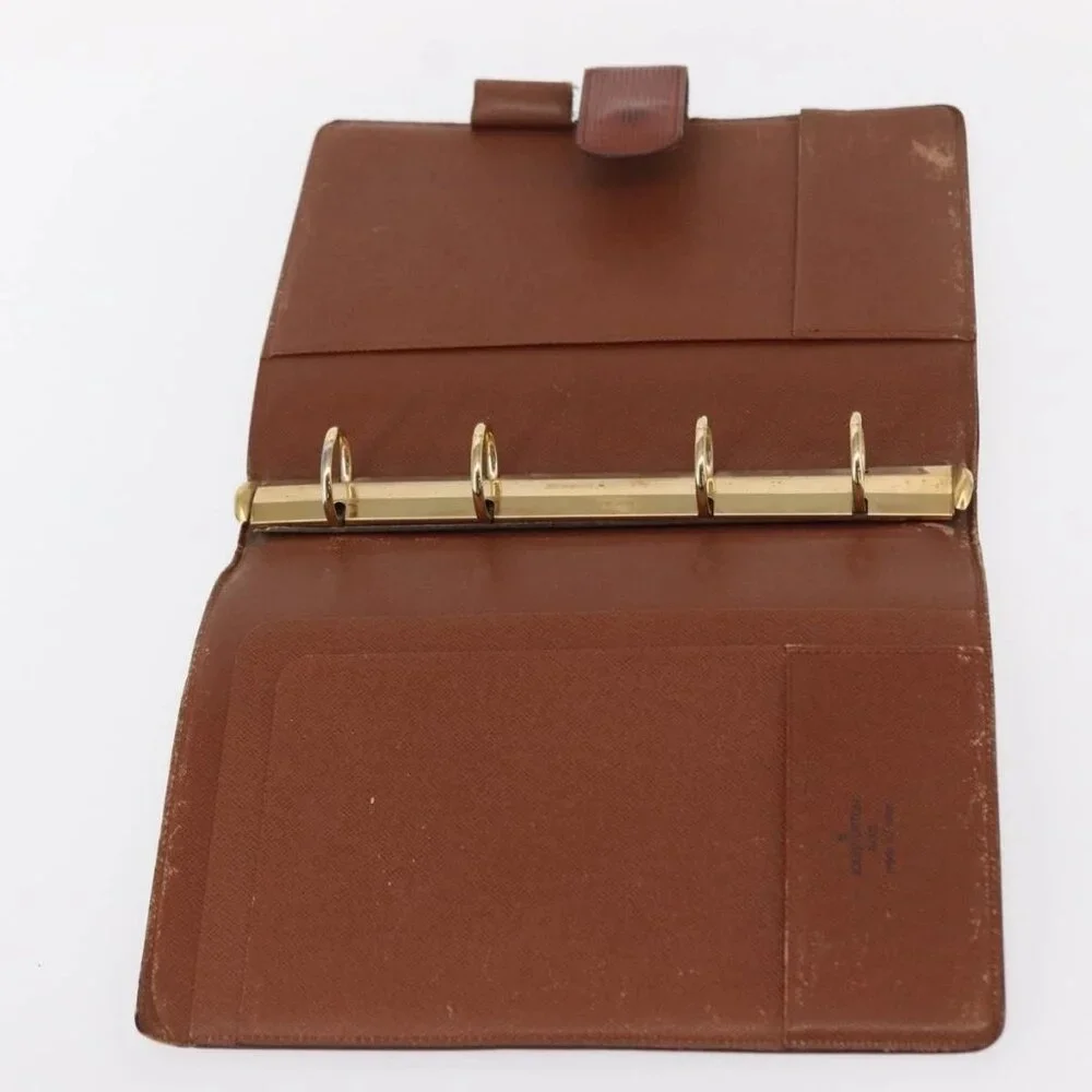 LOUIS VUITTON Epi Agenda Day Planner Cover 2 Set Red Brown LV Auth 151146